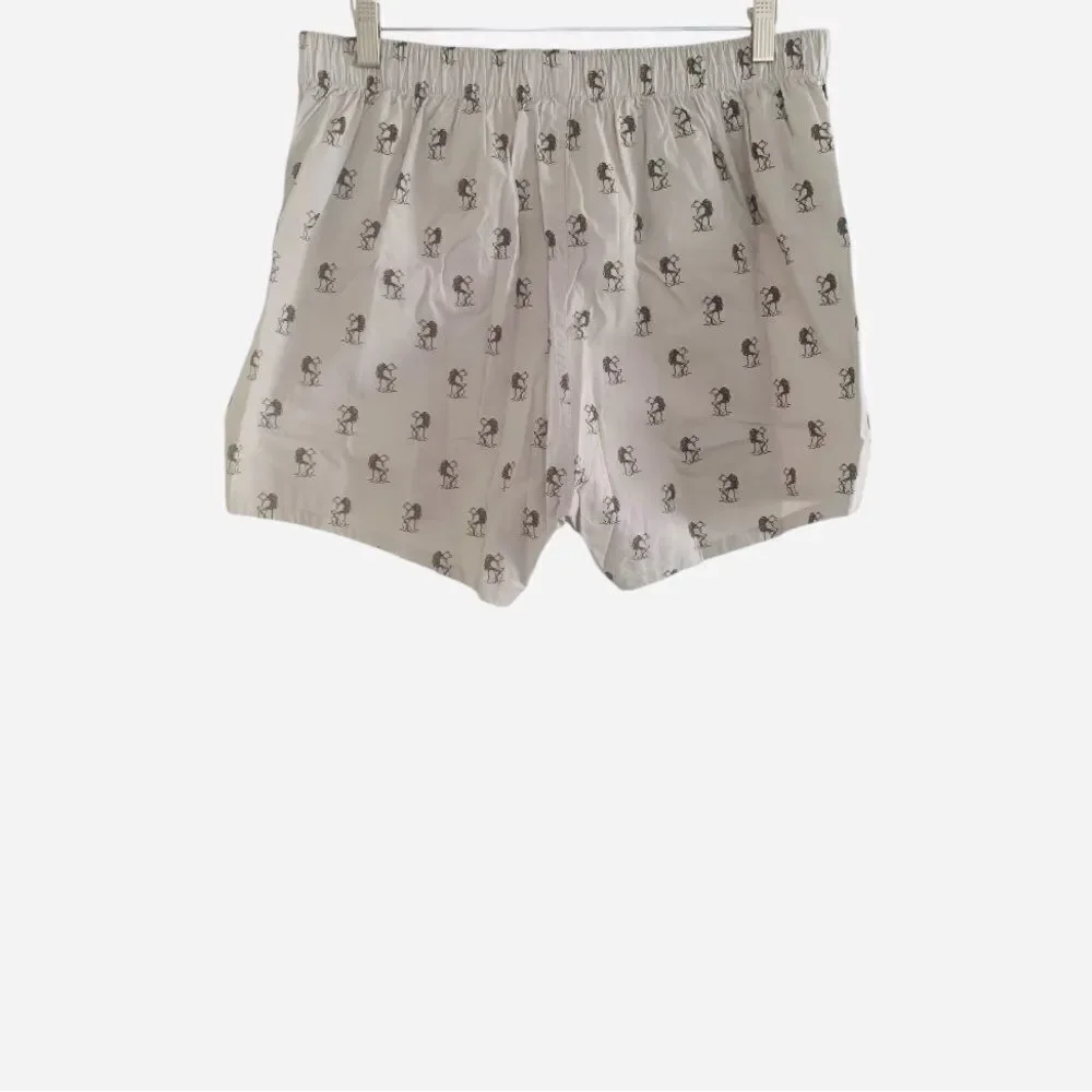 J. Crew Men’s Cotton Poplin Woven Boxer Briefs Camping Bear Graphic Print